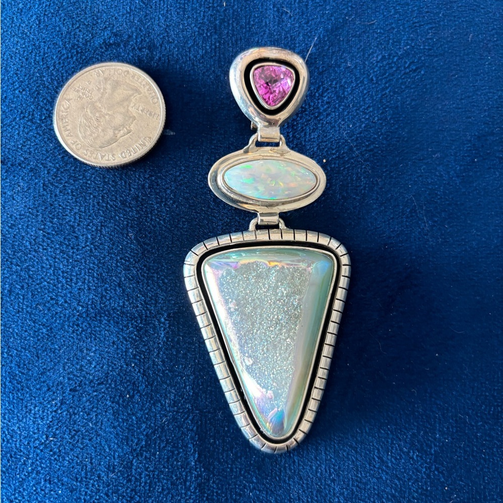 Elegant Silver and Pink Pendant